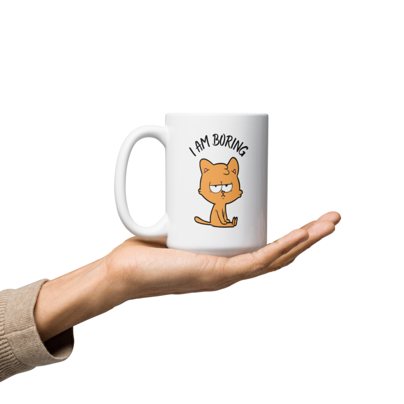 Funny coffee mug - White mug for coffee lovers - Ceramic mug held on palm of hand - 15 oz