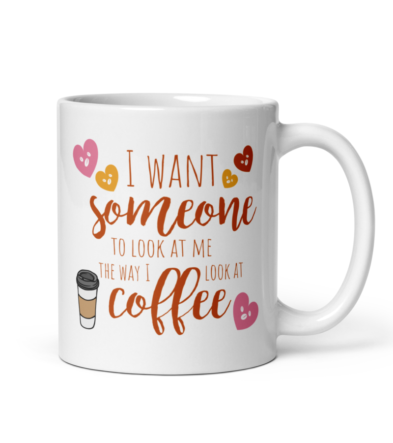 Funny text on coffee white mug - Ceramic mug - 11 oz