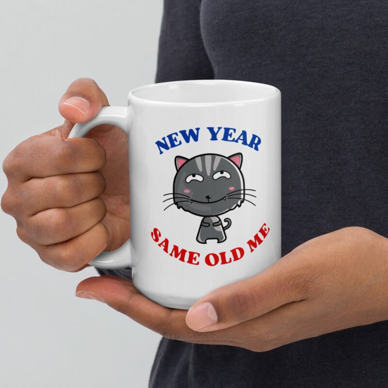 New Year coffee mug - Ceramic white tea mug - 15 oz