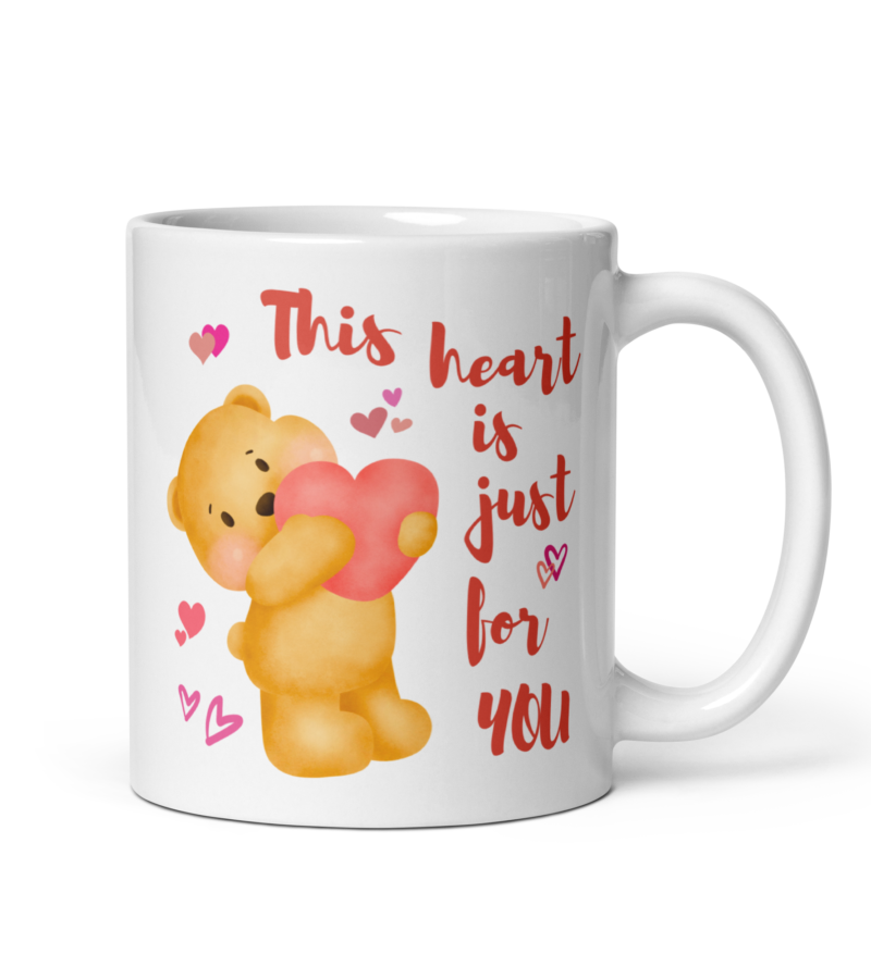 bear valentine's day coffee mug - coffee mug gift - valentine's day - 11 oz mug