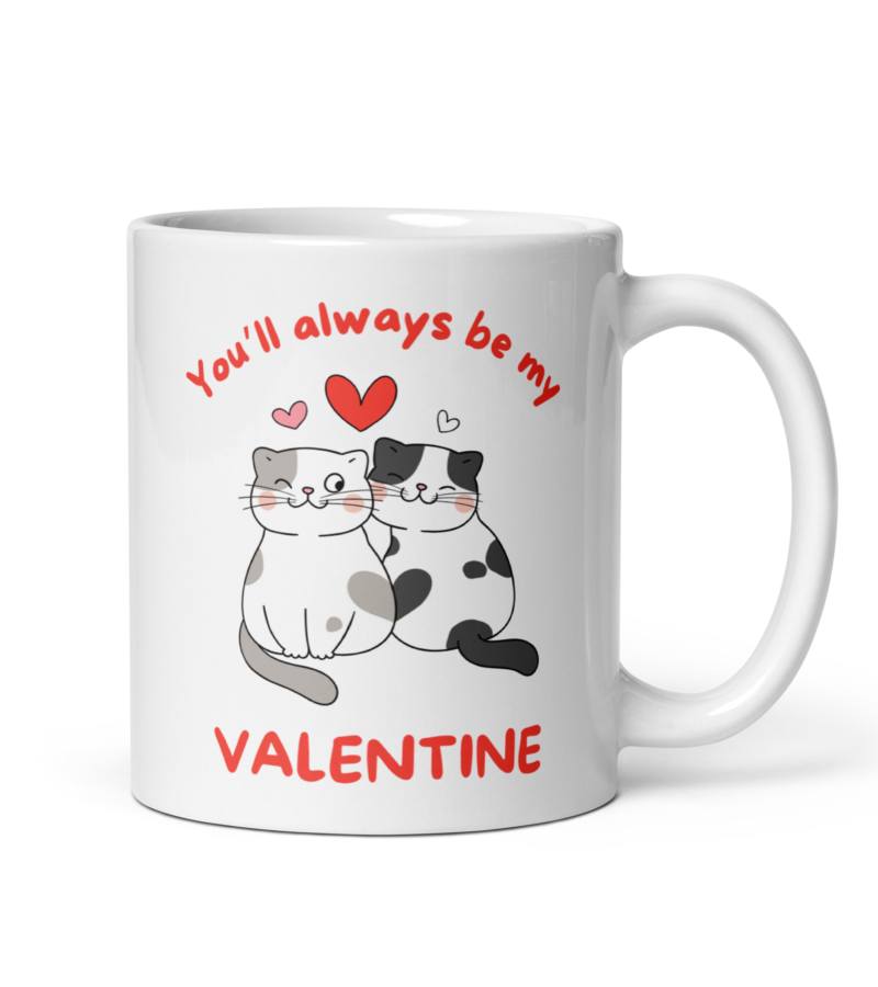 cats valentine's day coffee mug - 11 oz ceramic coffee mug