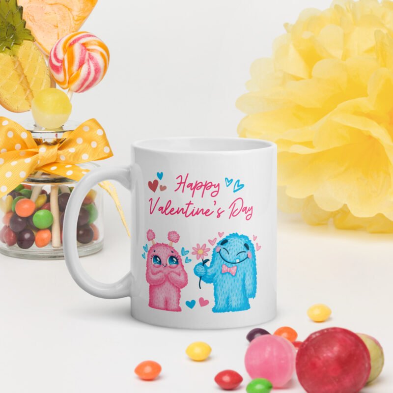 happy valentine's day - coffee mug - ceramic coffee mug - 11 oz mug