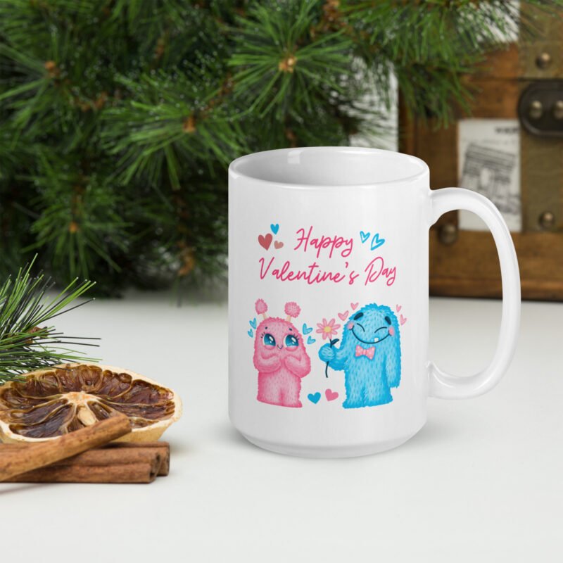 happy valentine's day - coffee mug - gift mug - 15 oz ceramic mug