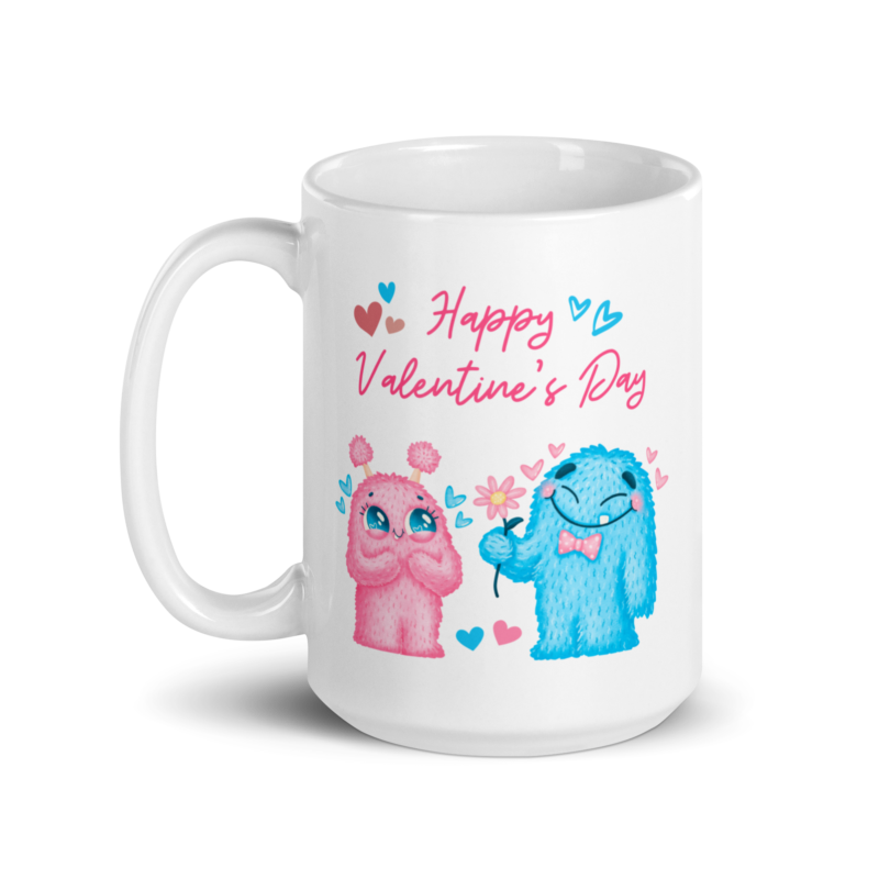 happy valentine's day - valentine's day gift - 15 oz mug